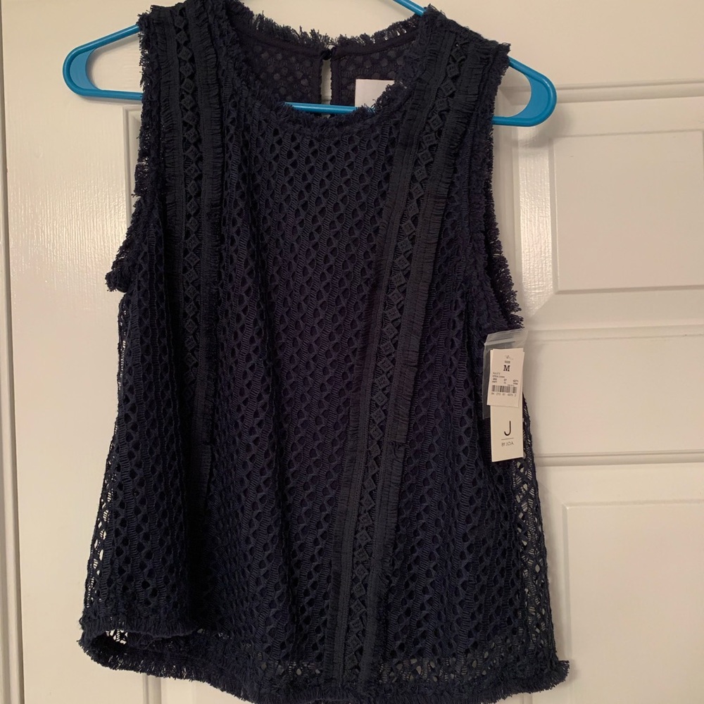 navy lace joa top